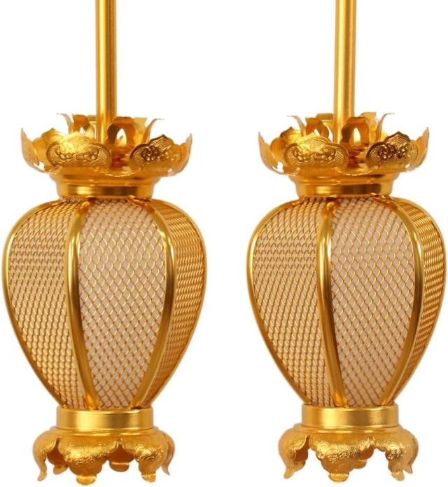 吊灯籠(吊り灯篭) アルミ夏目型 大/直径 10cm 1対(2個)