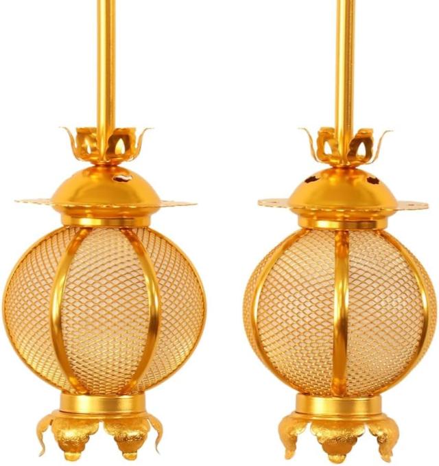 吊灯籠(吊り灯篭) アルミ丸型 大/直径 11cm 1対(2個)の通販は