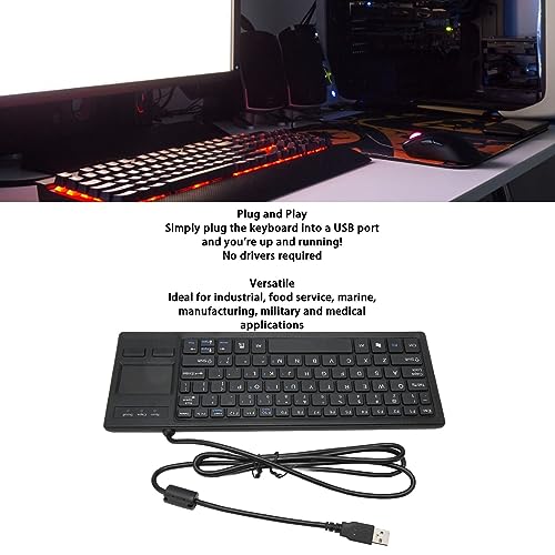 タッチパッド付き有線キーボード、ポータブル超薄型ミニコンパクトタッチキーボードプロフェッショナルUSBキーボード、HUB機能付き、コンピュータラップト_1