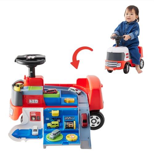 【公式】アイデス トミカ 乗用玩具 変形ドライブピット｜足けり 車 室内遊び 収納付き｜1?3歳 誕生日プレゼント 男の子 幼児向け