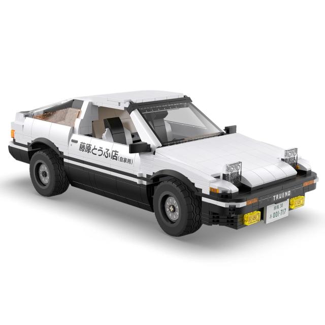 CaDA イニシャルD 1/12スケール トヨタ AE86 トレノ 藤原拓海 ／ イニシャルD公式ライセンス ブロック 1324ピース（藤原拓海）