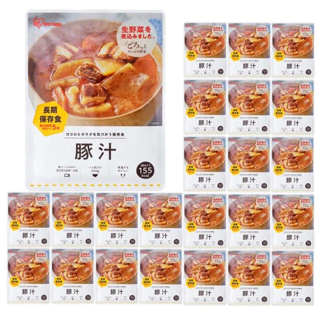 アイリスオーヤマ(IRIS OHYAMA) 豚汁 パウチ 250g ×24個 非常食 保存食 長期保存 (製造から) 5年