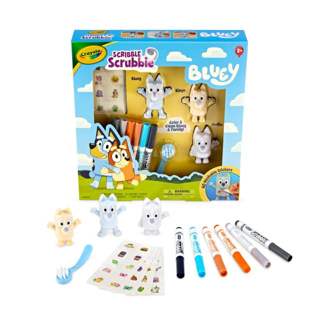 Crayola (クレヨラ) Scribble Scrubbies デラックスブルーイプレイセット(3個)、幼児用アート&クラフトキット、洗えるステッ