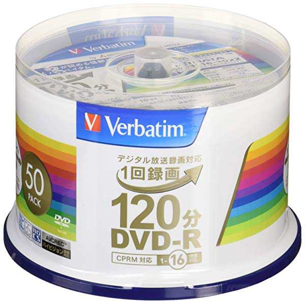 Verbatim 1回録画用DVD-R(CPRM) VHR12JP50V4 (片面1層/1-16倍速/50枚