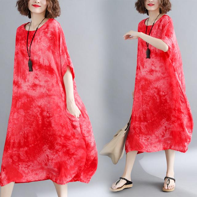 ワンピーススカートサイケデリックカジュアルゆったりロマンテイックボヘミアン の通販はau Pay マーケット Lindo