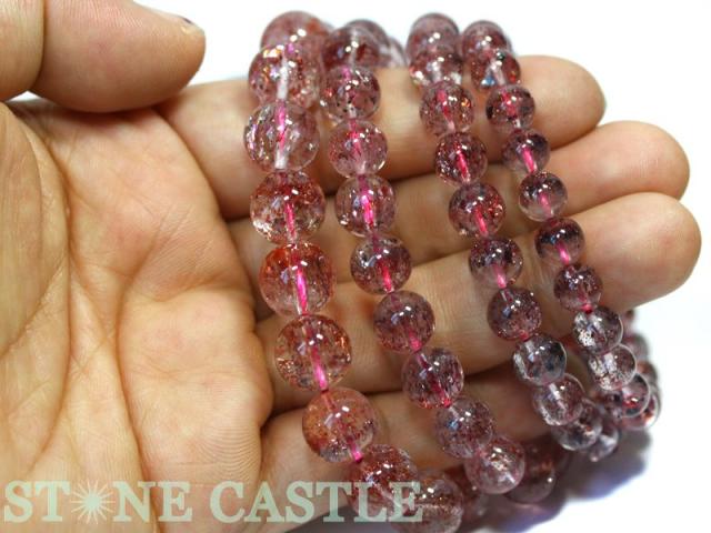 ☆高品質☆【天然石 ブレスレット】ストロベリースーパーセブン (5A