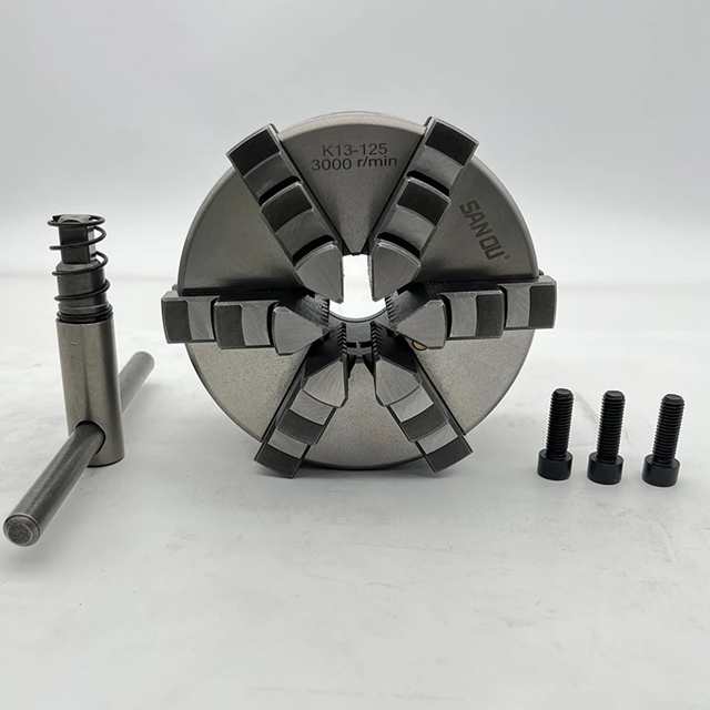 旋盤チャック 6ジョー 125mm 自己センタリング スクロール 手動チャック