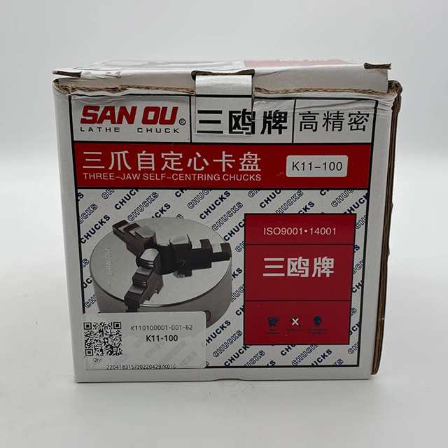 Sanou-ミニ木製ペンチ 手動金属チャック 3穴フロントマウント K11-100 mm 3ジョー セルフセンタリング