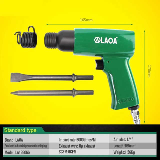 Laoa-車両修理用の強力な空気圧チップハンマー、エアハンマー、ブリッジ制御用のジャックハンマー、6cfm