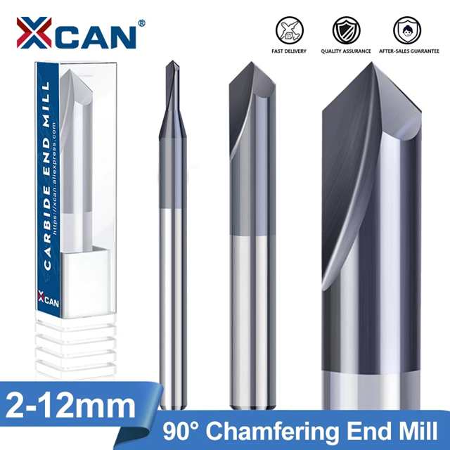 Xcan-超硬面取り機90度2?12mm2フルートアングルカッタールータービットフライス加工機cnc