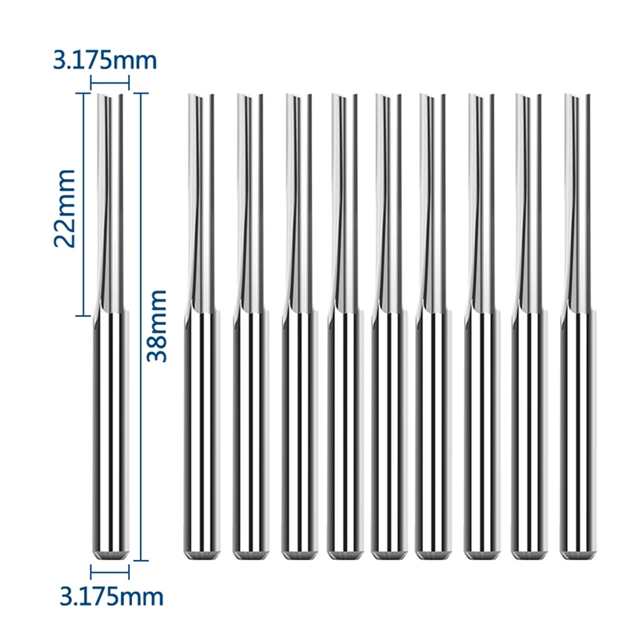 Xcanフライスカッター10/40個cncルータービット3.175シャンクボール鼻フラットストレート刃エンドミル超硬フライス工具