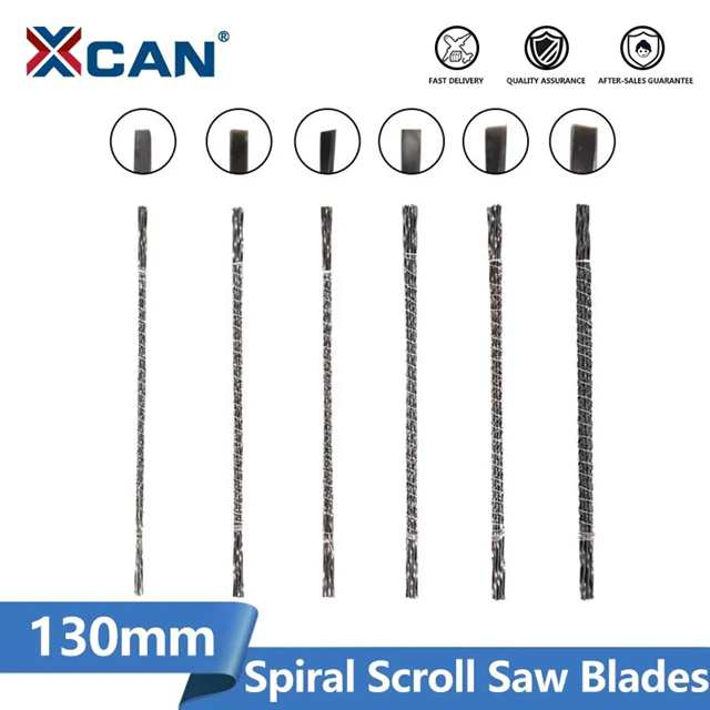 XCAN 130mm Spiral Scroll Saw Blades Set For Cutting Jewelry Metal And Stone Wire Saw Blade For Wood Hand Craft Tools