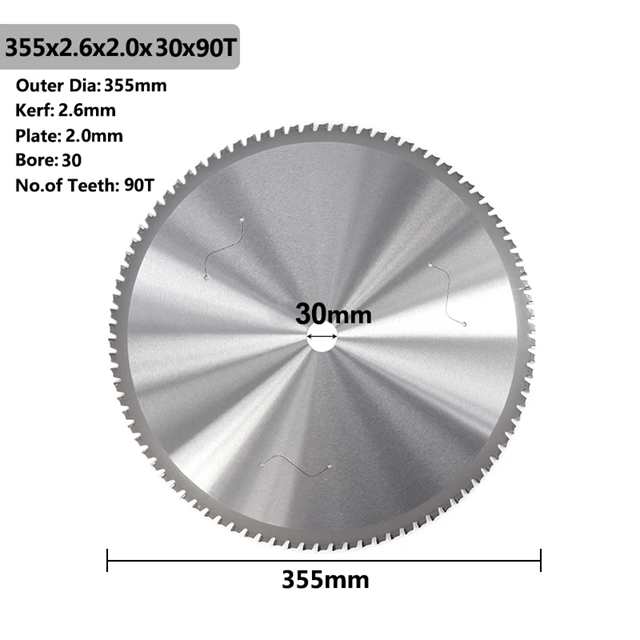 Xcan-金属カッティングブレード,355mm(14インチ),66/90 t,アルミニウム鋼用丸鋸刃,ディスク,超硬ソーブレード