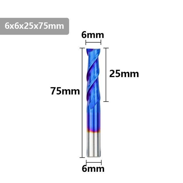Xcanフライスカッター2フルートナノブルーコーティングされたフラットエンドミル1-12ミリメートル超硬エンドフライスビットcncフライス工