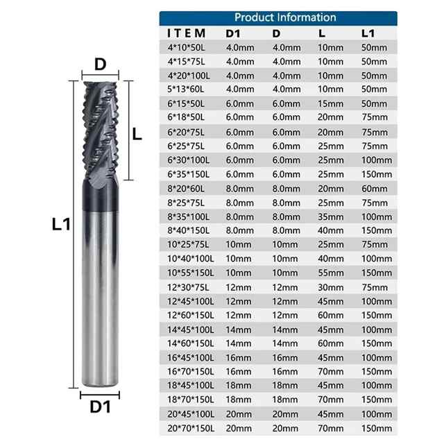 Xcanフライス盤,4フルート,ラフエンドミル,4?12mm,hrc55,超硬,金属フライス盤用,cncマシンルータービット