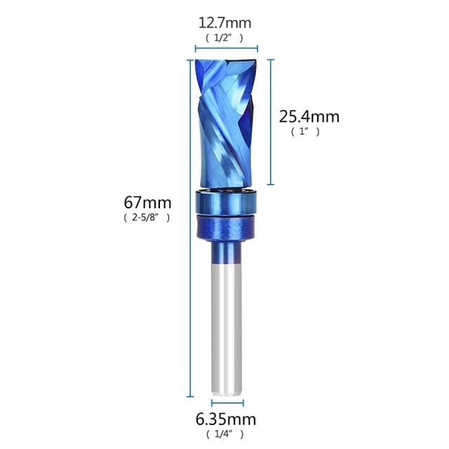 Xcan-木製フライスカッター、圧縮フラッシュトリム、スパイラルルータービット、超硬エンドミル、6、1/4、6.35mmシャンク