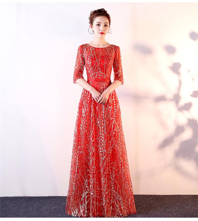 送料無料】カラオケ 発表会 ドレス イブニングドレス 半袖 ロング