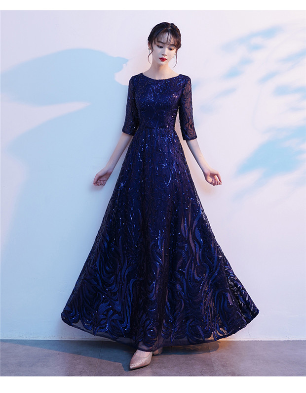 【送料無料】パーティードレス ロングドレス ファスナータイプ 編み上げタイプ 合唱ドレス エレガント 演奏会 袖あり ドレス ラウンドネック きらきら  成人式 同窓会 カラオケドレス  ピアノ 発表会 Aライン 結婚式 ステージドレス 二次会 送料無料】パーティードレス ロングドレス ファスナータイプ 編み上げ