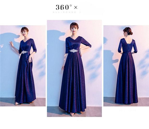 送料無料】パーティードレス イブニングドレス ロングドレス 五分袖