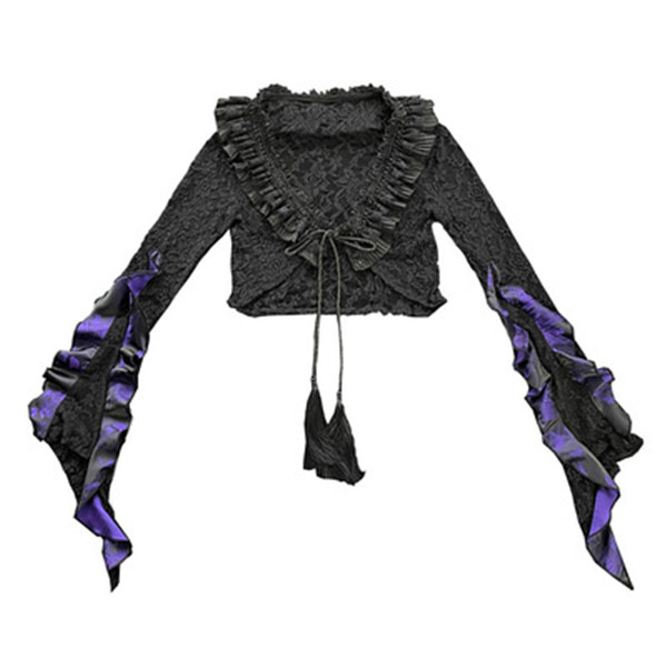 送料無料】仮装舞踏会 ゴシック暗黒系 中国風 レース 長袖トップス