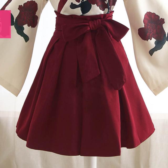 チャイナ服 チャイナ風 中華服 中国風 中華風 漢服 2点セット ひざ丈