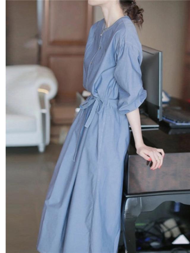 デニム ワンピース 夏用 夏服 レディース ゆったり マキシワンピ 