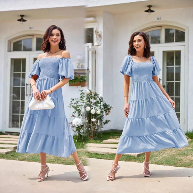ワンピース オフショルダー 2way ハワイ リゾートワンピース S M L 2L