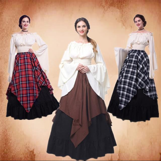 送料無料】西洋中世 宮廷服 仮面舞踏会トップス スカート 黒 紫