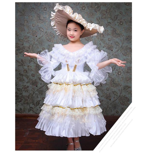 子供服 ワンピース ロングドレス 司会 劇場 歌劇 フォーマル 女の子 オペラ声楽 中世貴族風 演出舞台 結婚式 ステージ衣装の通販はau Pay マーケット Glory Park
