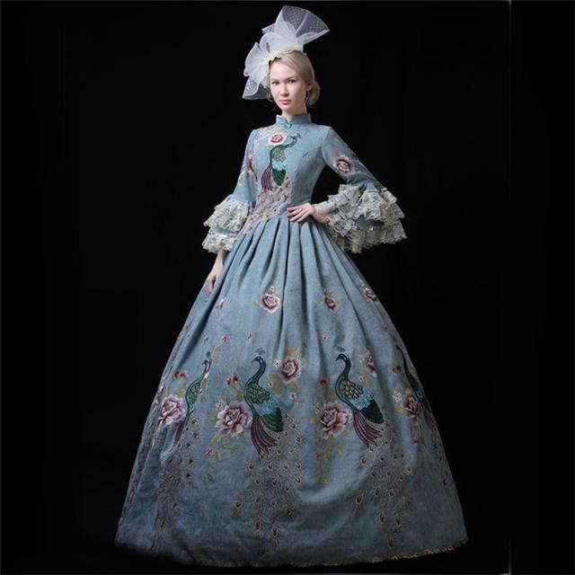 送料無料】豪華な女王 ロングドレス ステージ衣装 人気お姫様ドレス 代