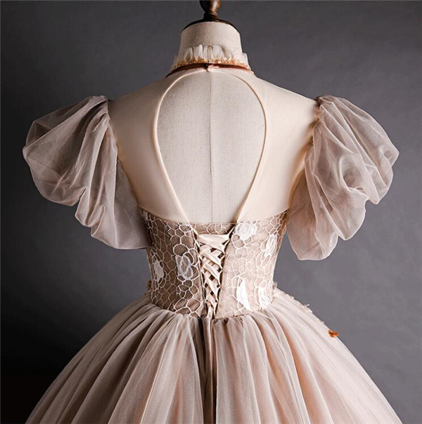 送料無料】カラードレス パーティードレス 茶色 ナチュラルカラー