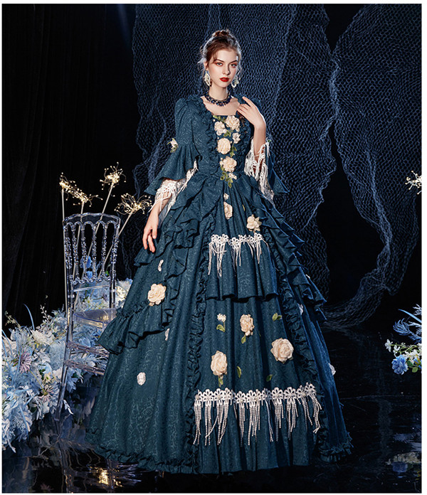 【送料無料】ドレス ヴィクトリアン 18世紀 中世 ドレス プリンセス 宮廷風 ロココ調 ドレス ビリジャン 貴族ドレス 舞台ステージ衣装 クリスマス  ヨーロッパ レトロ学園祭 文化祭 パーティーコスチューム 仮面舞踏会 送料無料】ドレス ヴィクトリアン 18世紀 中世 ドレス プリンセス 宮廷