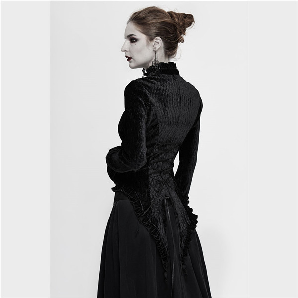 送料無料】トップス ブラウス ゴスロリ 長袖 ハイネック セクシー