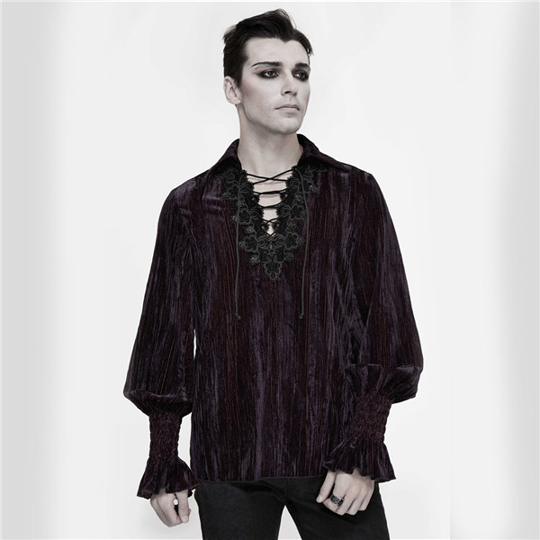 【送料無料】ヨーロッパ中世公爵 宮廷服 男性用 上着 ブラウス パンク＆ゴシック 中世 シャツ 17世紀 王子様 洋服 演劇 コット風 男性用 コスチューム  パーティー 演出