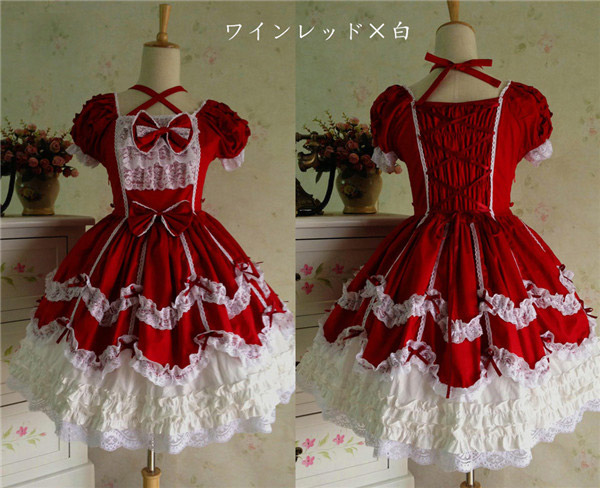 送料無料】ゴスロリ ワンピース ロリータ ゴシック コスプレ 全7色