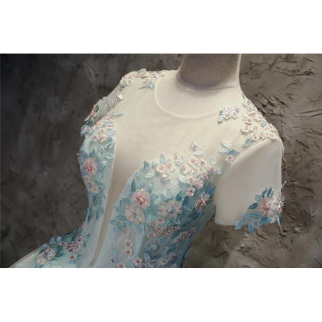 送料無料】ロングドレス 演奏会 刺繍 ドレス ロング ステージ 花の妖精