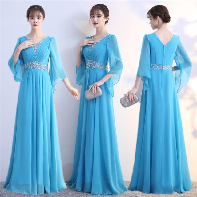 送料無料】イブニングドレス カラオケドレス 衣装 Vネック ステージ