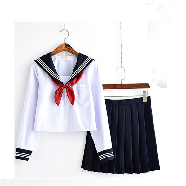 制服 点セット セーラー服 黒 長袖 ジャンパースカート スカート 前  