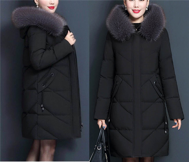 送料無料】ダウンコート ロング ダウンジャケット 帽子付き フード