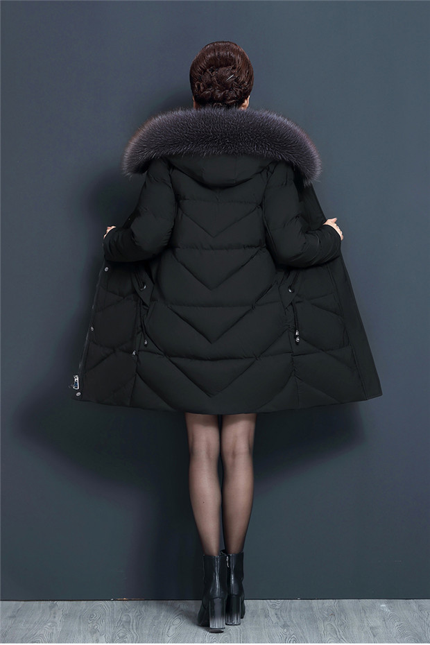 送料無料】ダウンコート ロング ダウンジャケット 帽子付き フード