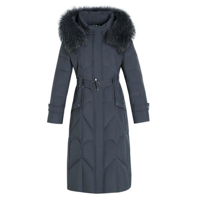 ダウンコート レディース ロング 90％ダウン 超ロング Aライン 大きいサイズ 7L 6L 5L 4L 3L 黒 帽子付き ファー付き ベルド付き ベンチコート レディース 防寒性抜群 ダウンジャケット アウター ダウン ロングコート 冬服 コート 暖かい 厚手 防寒 撥水 軽量 あったか_2