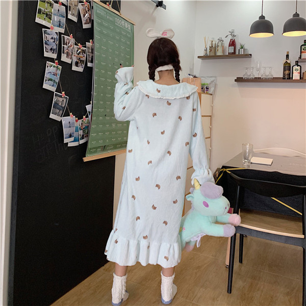 パジャマ 長袖 部屋着 ルームウェア 冬物 ロング丈 ワンピース バナナ柄 パイナップル柄 レディース ルームウェア ナイトウェア もこもの通販はau Pay マーケット Glory Park