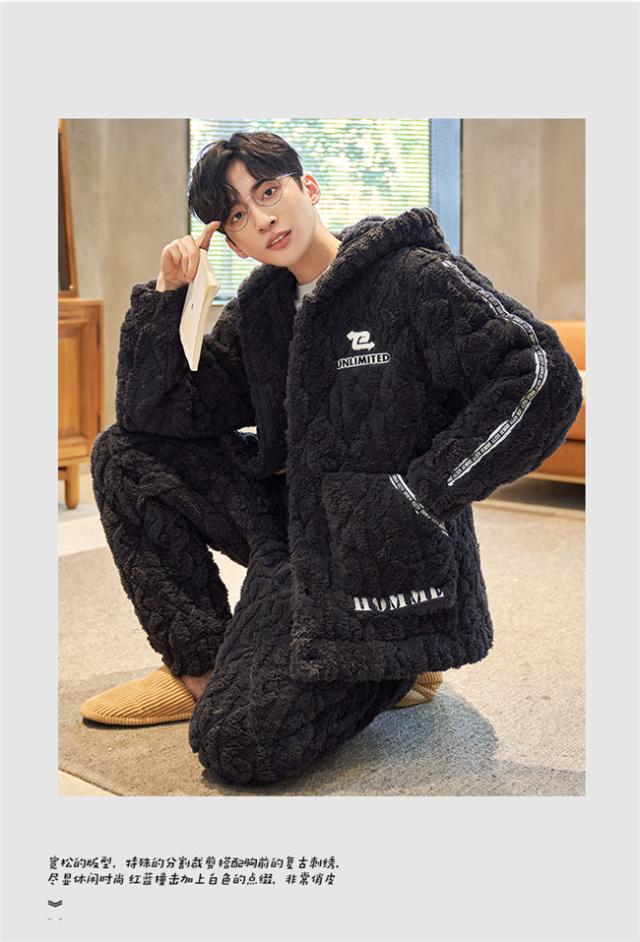 送料無料】ルームウェア パジャマ メンズ 部屋着 もこもこ フードあり