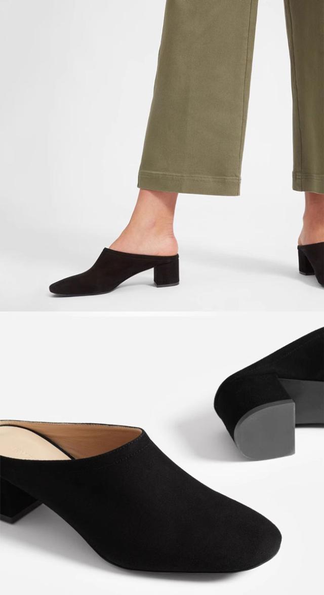 【本革】【美脚】ミュール サンダル ポインテッドトゥ チャンキーヒール サボ つっかけ レディース 甲深タイプミュール ヒール5cm 歩きやすい 太いヒール 【大きいサイズ25.5cm 小さいサイズ21.5cm】 本革】【美脚】ミュール サンダル ポインテッドトゥ チャンキーヒール