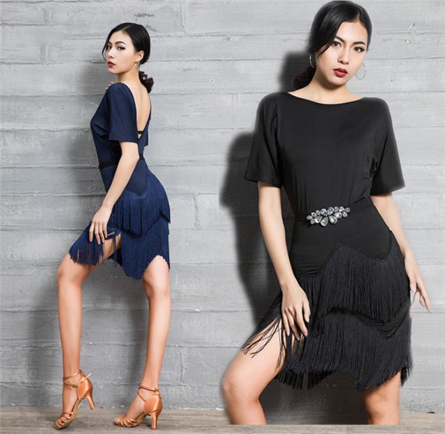 ラテンダンス フリンジ ショートスカート社交ダンス 練習 演奏会ドレス 黒 紺 ワンピース フラメンコ モダン 競技用の通販はau Pay マーケット Glory Park