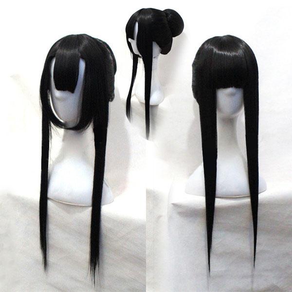 【送料無料】花魁 舞妓 芸妓 遊女 コスプレウィッグ かつら  演劇 ブラック 耐熱 キャラクター   道中大衆演劇 コスチューム cosplay costume イベント Halloween