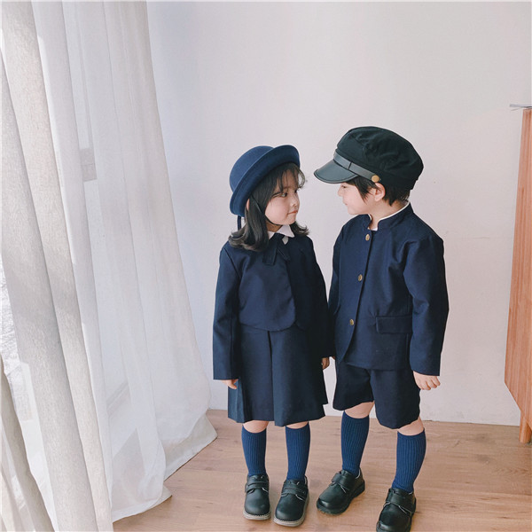 卒業式 キッズスーツ 男の子 女の子 子供服 詰襟 ラウンド襟 男子 制服 小学校卒業式スーツ 子ども こども 子供スーツ ネイビー ジャケッの通販はau Pay マーケット Glory Park