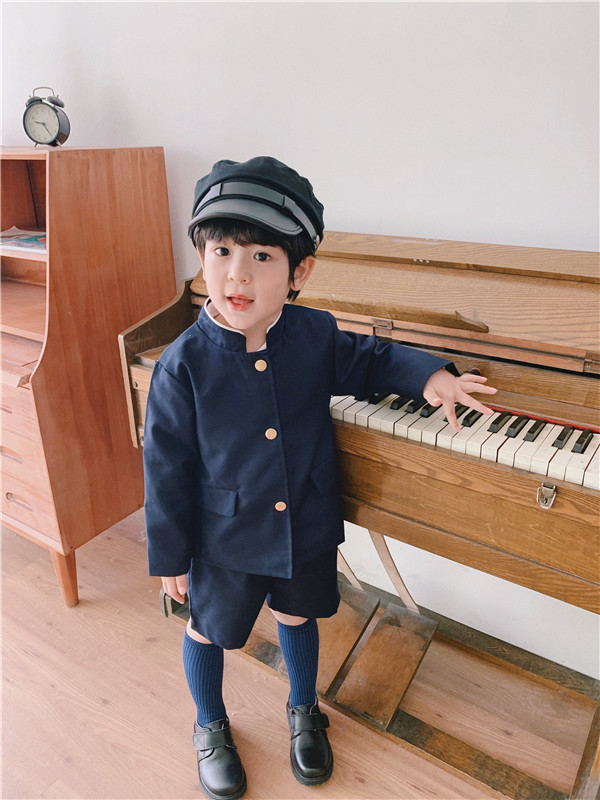 送料無料】卒業式 キッズスーツ 男の子 女の子 子供服 詰襟 ラウンド襟