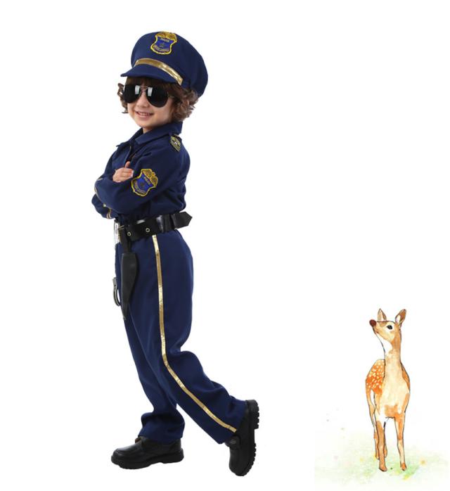 警察官 子供 ハロウィン仮装衣装 子供衣装 6点セット コスプレコスチューム フルセット幼稚園 演出服 男の子 ポリス 制服 ハロウィン