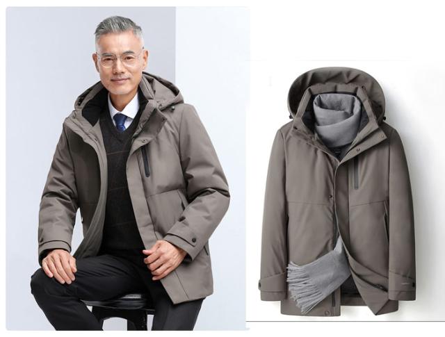 ダウンコート メンズ ダウンジャケット フード ハーフコート ビジネスコート 高品質 ダウン フェザー 黒 グレーブルー カーキ M.L.LL.3L ダウンコート メンズ ダウンジャケット フード ハーフコート ビジネス